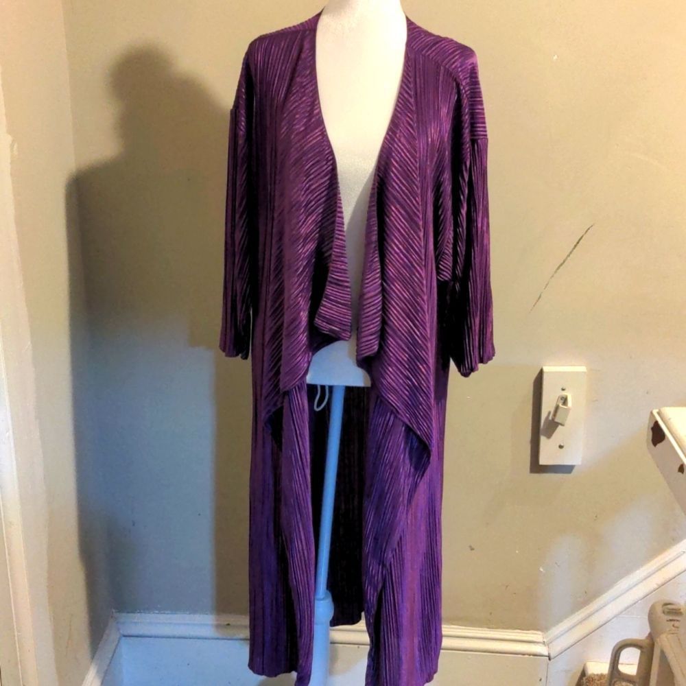 LuLaRoe Large Purple Elegant Monroe Cardigan
